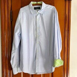 J. Campbell Long Sleeve Button Down Blue Striped Shirt Men's Size XL